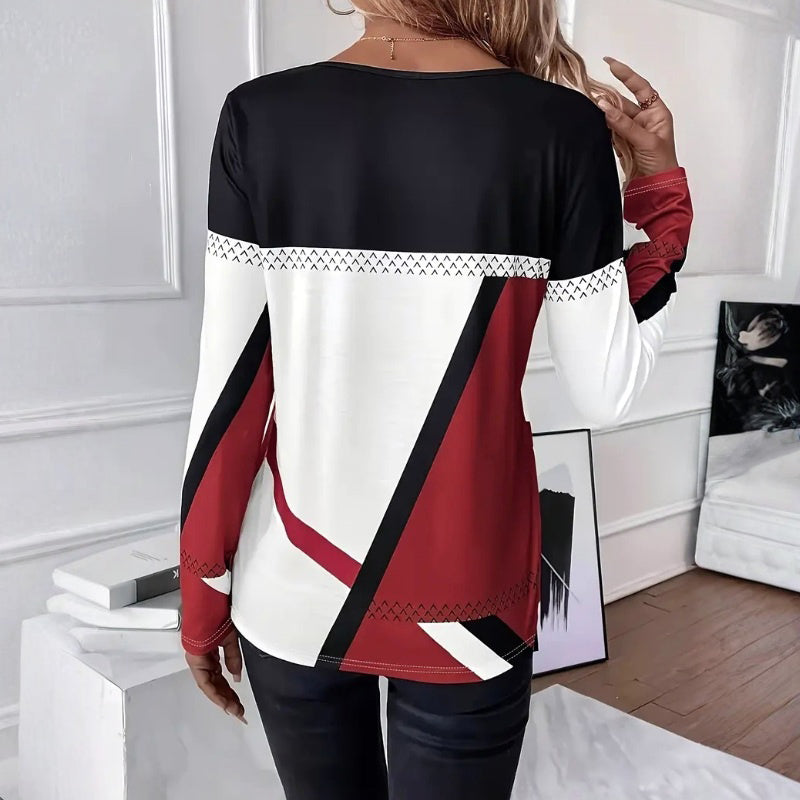 Grace Ellingham | Colour Block Long Sleeve Blouse For Women