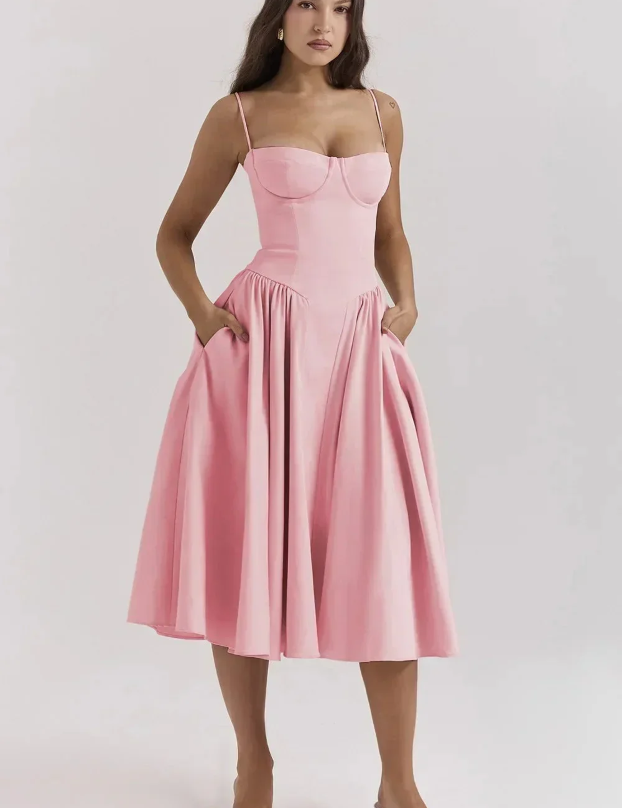 Clara Bellini | Sage Green Midi Dress For Women