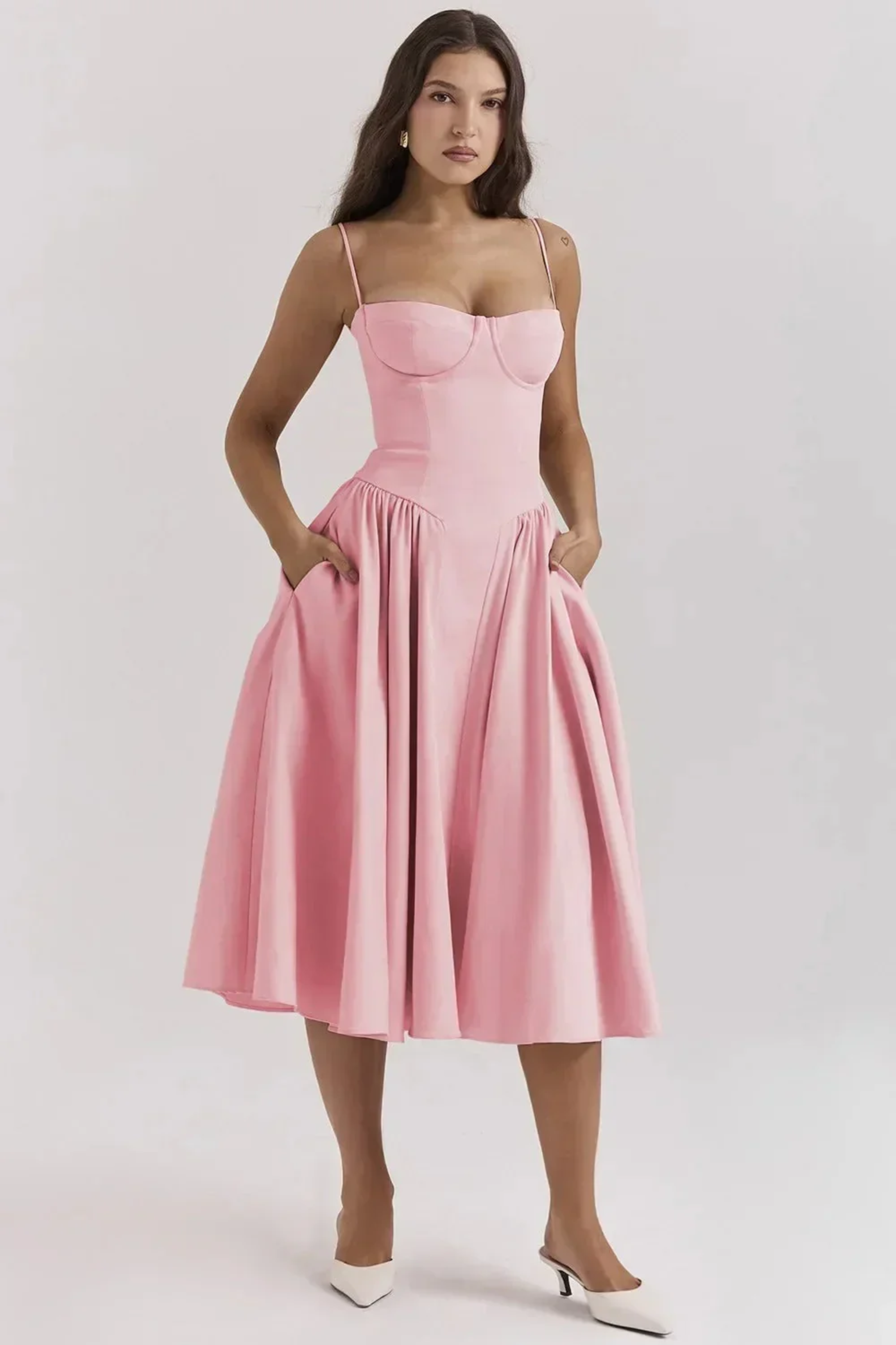 Clara Bellini | Sage Green Midi Dress For Women