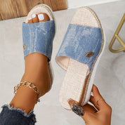 Marina Beckett | Woven Espadrille Wedge Sandals For Women