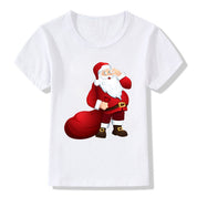 Merry Ember | White Santa Reindeer Christmas T-Shirt Unisex