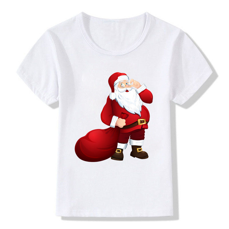 Merry Ember | White Santa Reindeer Christmas T-Shirt Unisex