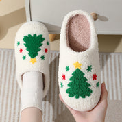 Frosty Cheer | Cream Santa Christmas Slippers Unisex
