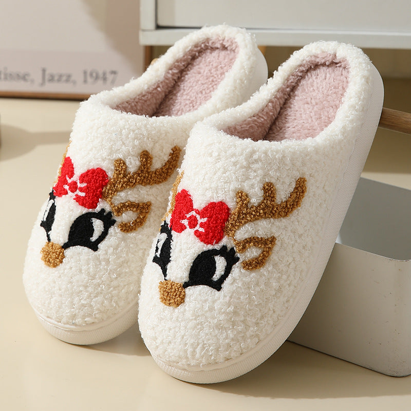 Frosty Cheer | Cream Santa Christmas Slippers Unisex