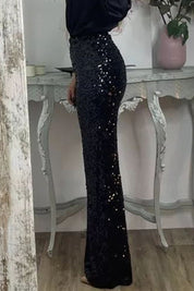 Valentina Rossi | Sequin Straight-Leg Party Pants For Women