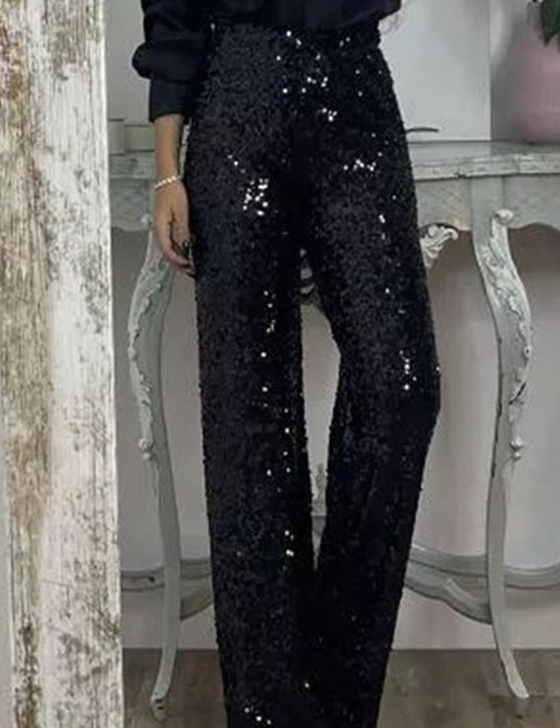 Valentina Rossi | Sequin Straight-Leg Party Pants For Women