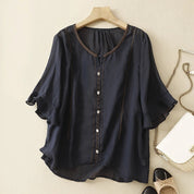Eloise Fairbanks | Embroidered Ruffle Sleeve Blouse