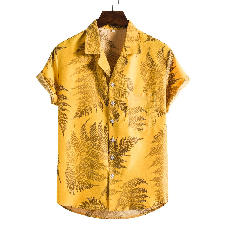 Nathan Harris | Tropical Print Short Sleeve Beach Shirt For Men