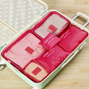 6-Piece Waterproof Packing Cubes Set - Red