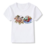 Merry Ember | White Santa Reindeer Christmas T-Shirt Unisex