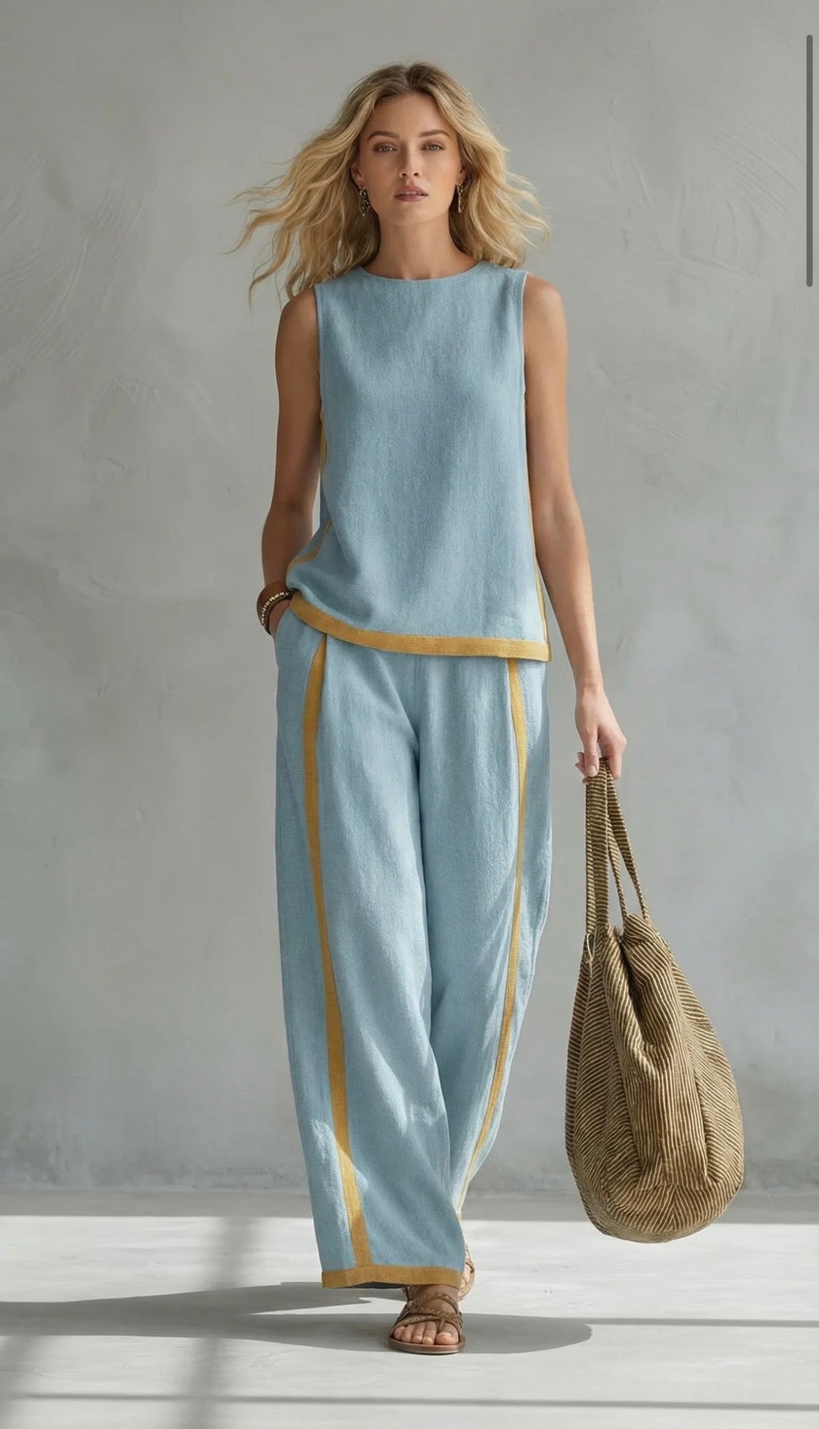 Ivy Blackwell | Cotton Linen Two-Piece Set For Women