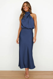 Isla Crompton | Satin Halter Midi Dress For Women