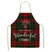 Yule Tide | Red Tartan Reindeer Print Christmas Apron Unisex