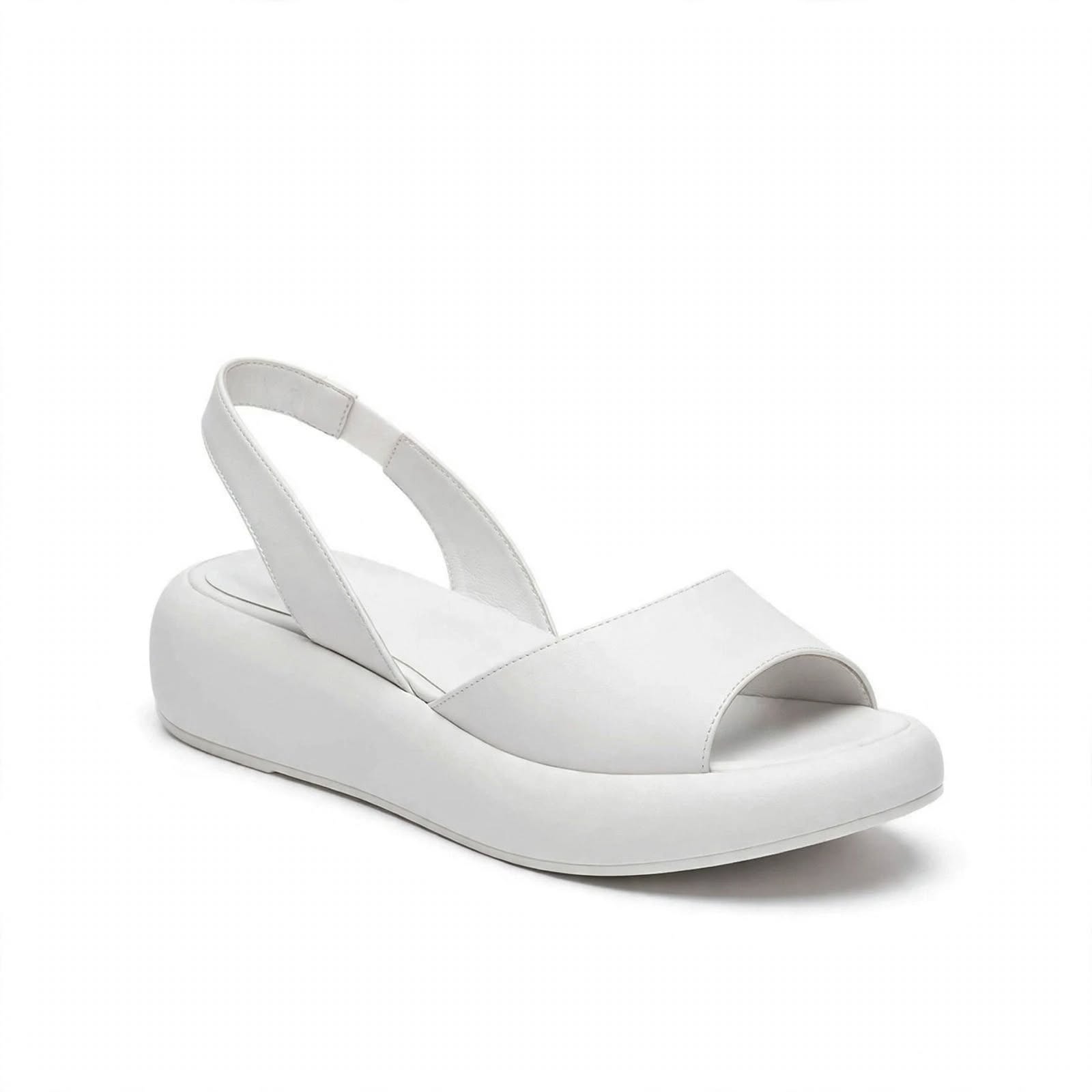 Noemi Corowa | White Peep-Toe Platform Wedge Sandals For Women