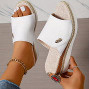 Marina Beckett | Woven Espadrille Wedge Sandals For Women