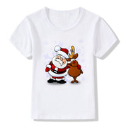 Merry Ember | White Santa Reindeer Christmas T-Shirt Unisex