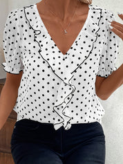 Bridget Fenwick | Color Block Blouse With Bubble Sleeves