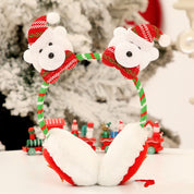 Snowy Cheer | Red Santa Hat Earmuff Christmas Headband For Women