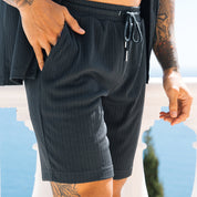 Zachary Prentice | Textured Shirt & Shorts Set For Men