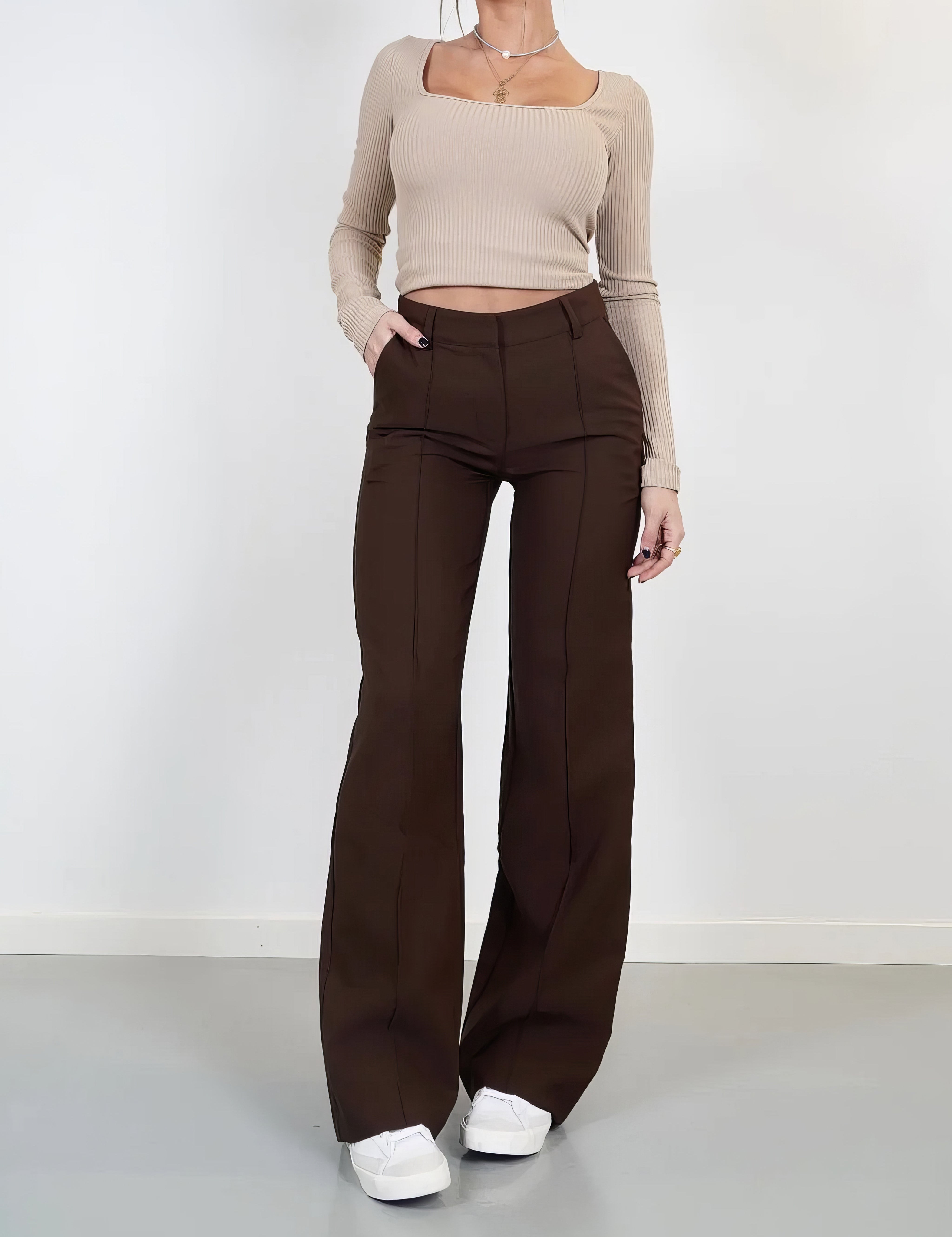 Alessia Romano | High Waisted Wide Leg Pants For Women