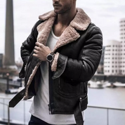Connor Reid | Sherpa-Lined Leather Biker Jacket For Men