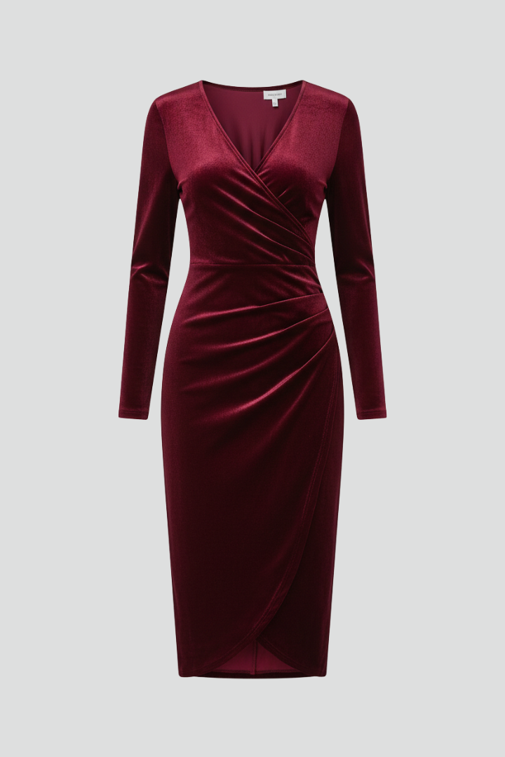 Mia Ashworth | Velvet Wrap Midi Dress For Women