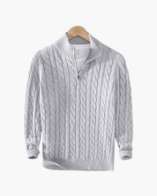 Francesco Bellandi | Cable Knit Half-Zip Sweater with Classic Texture For Men