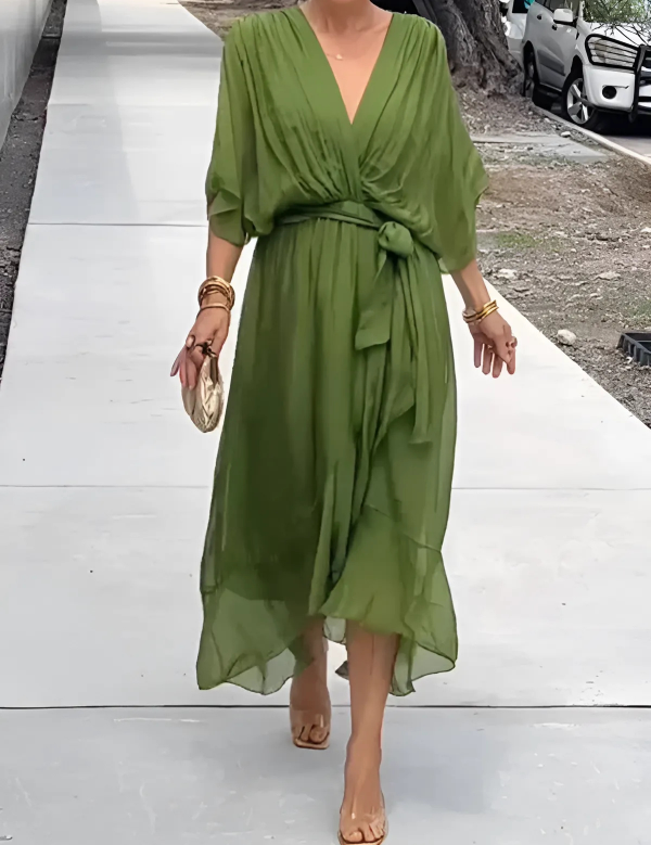Seraphina Laurent | Elegant Wrap Maxi Dress For Women