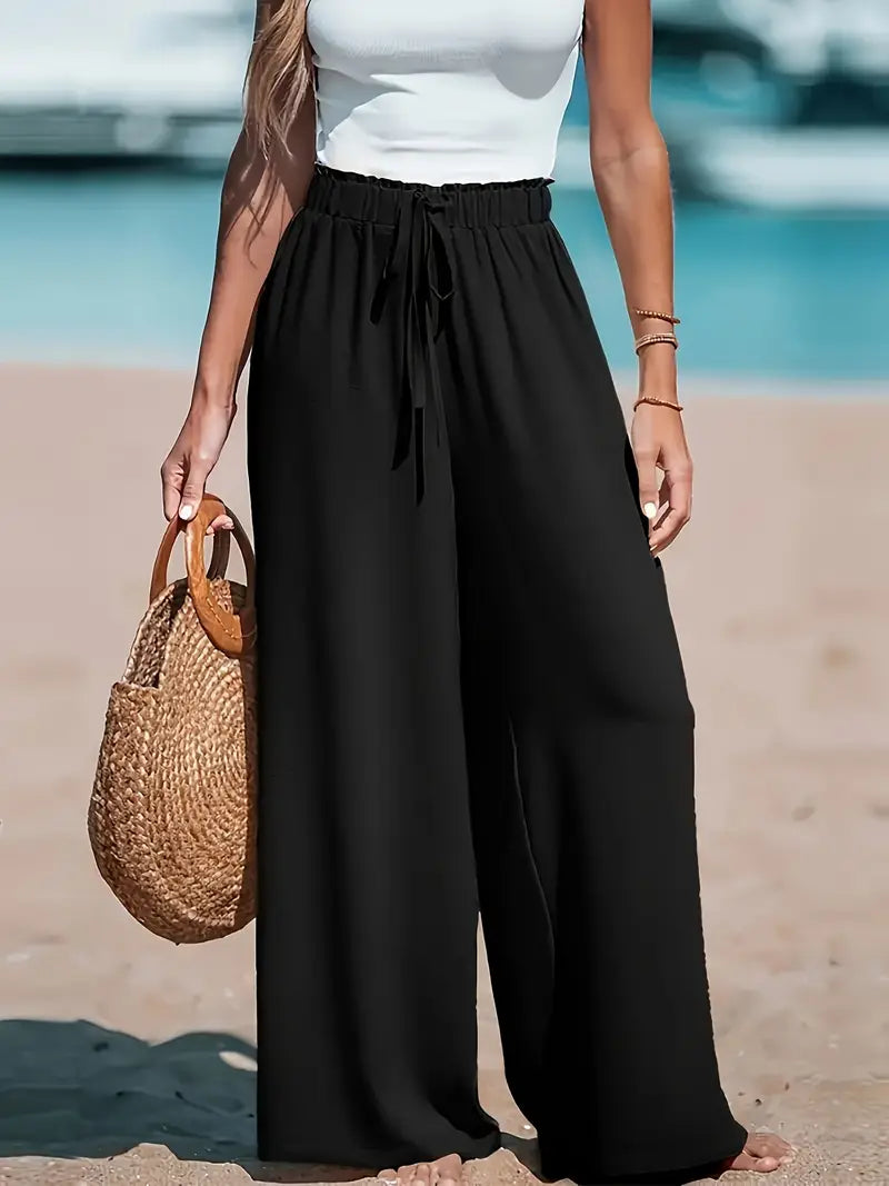 Elodie Thorne | High-Waisted Linen Look Trousers For Women