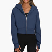 Sophie Laurent | Cropped Zip Hoodie For Women