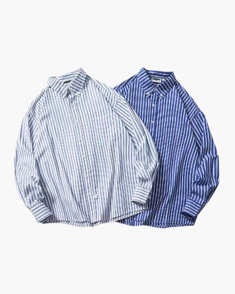 Alessio Moretti | Striped Cotton Relaxed Shirt with Modern Tailoring For Men