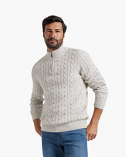 Francesco Bellandi | Cable Knit Half-Zip Sweater with Classic Texture For Men