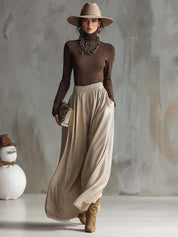 Imogen Pratt | Ribbed Knit Top & Shimmer Skirt Set For Women