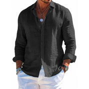 Bruno Harthurst | Grey Relaxed Linen-Look Shirt For Men