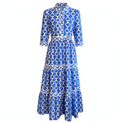 Beatrix Sterling | Chain Print Tiered Midi Dress For Women