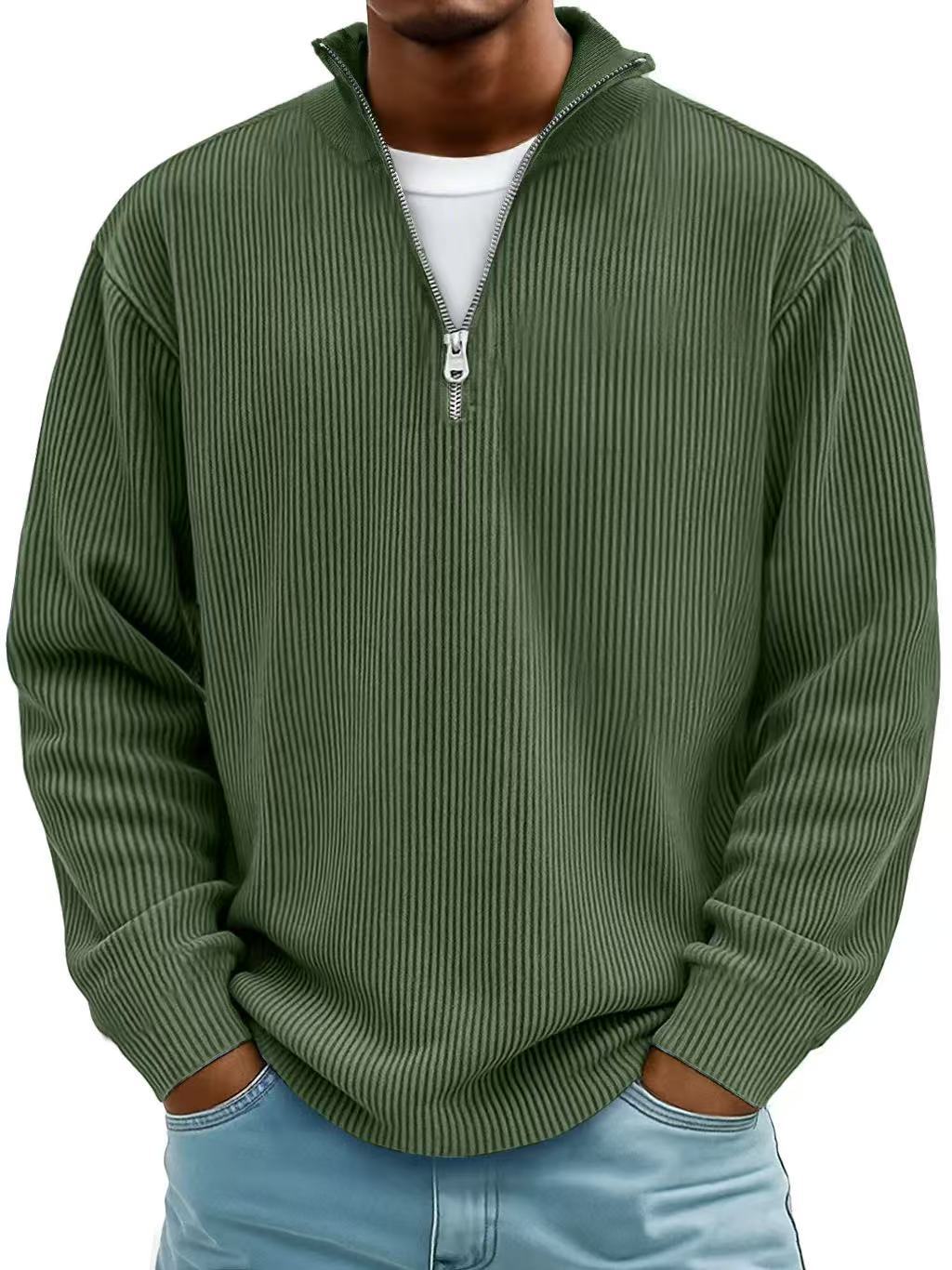 Liam Robertson | Ribbed Corduroy Quarter-Zip Sweatshirt For Men