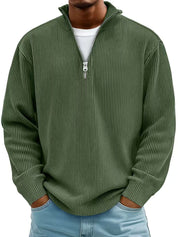 Liam Robertson | Ribbed Corduroy Quarter-Zip Sweatshirt For Men