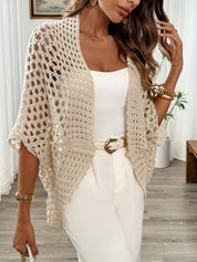 Ivy Thornton | Open Knit Cardigan With Drape Detail For Women