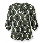 Genevieve Ashworth | Geometric Print V-Neck Blouse For Women