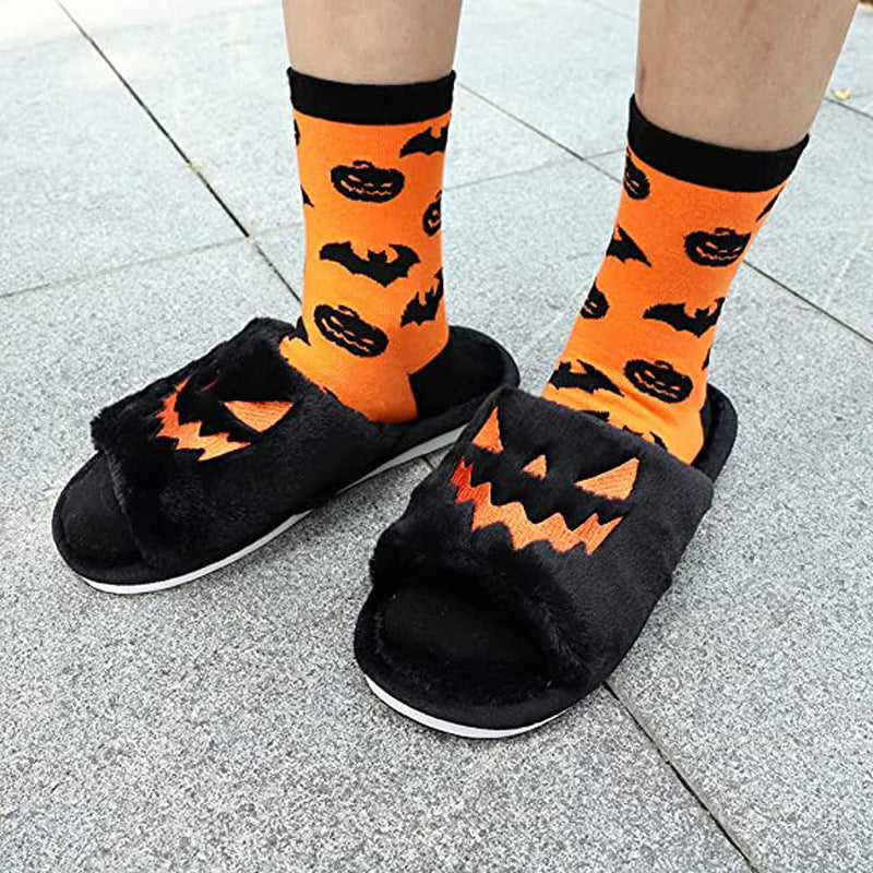 Little Boo | Pumpkin Halloween Slippers For Women