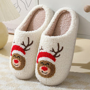 Frosty Cheer | Cream Santa Christmas Slippers Unisex