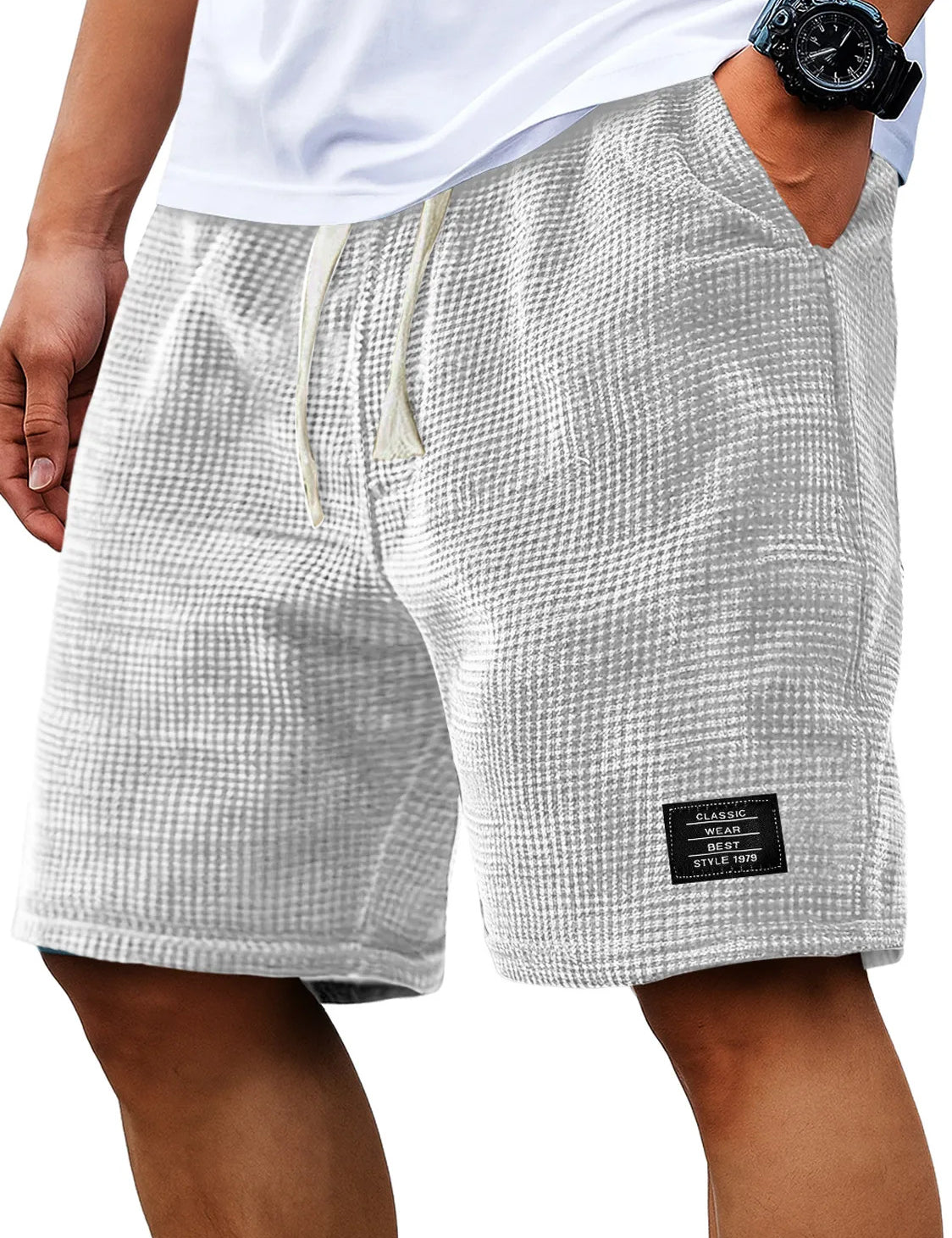 Corey Whitworth | Waffle-Knit Casual Shorts For Men