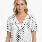 Bridget Fenwick | Color Block Blouse With Bubble Sleeves
