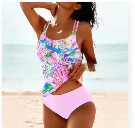 Grazia Rivham | Printed High Waist Tankini Set For Women