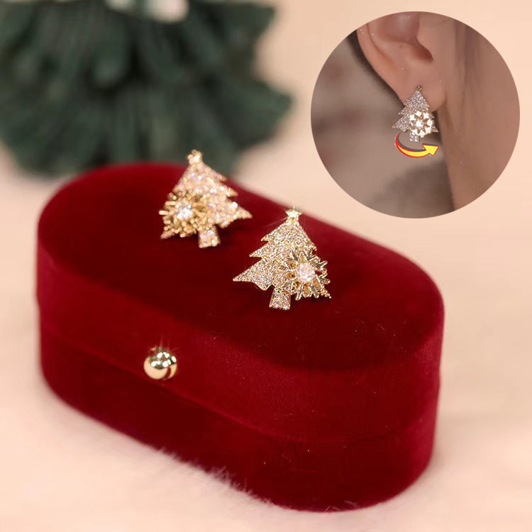 Star | Gold Rotatable Snowflake Christmas Earrings For Women