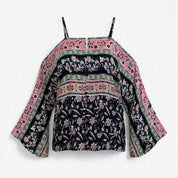 NO CJ | Georgia Fitzpatrick | Bohemian Cold-Shoulder Blouse With Bell Sleeves For Women