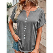 Millie Sutherland | Button-Detail V-Neck Top For Women