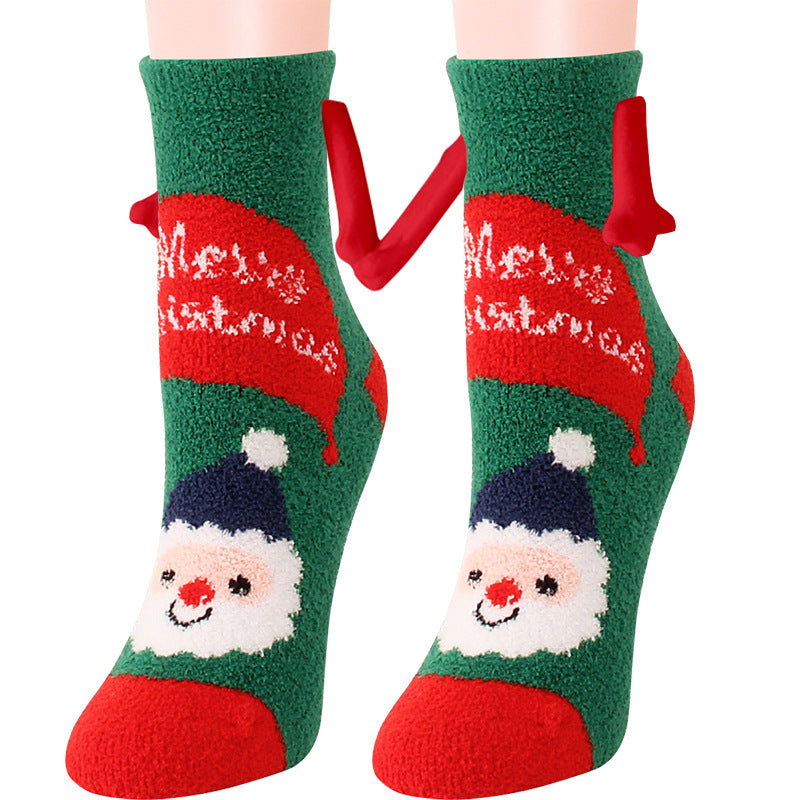 Ember | Red Santa Magnetic Christmas Socks Unisex & Couples