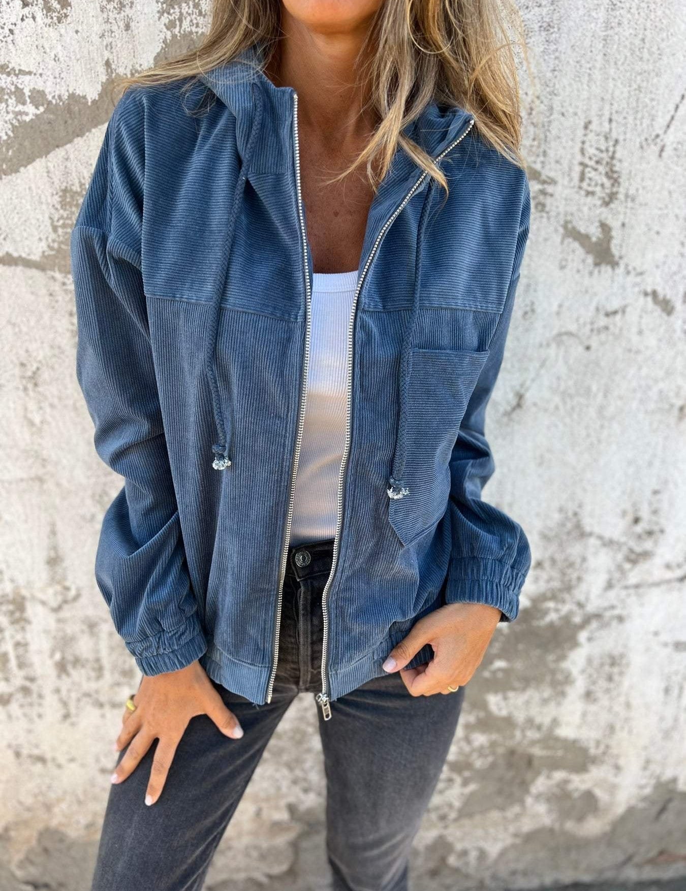 Léa Morel | Corduroy Hooded Jacket For Women