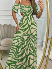 Sienna Clarke | Printed Summer Dress With Cut-Out Waist For Women